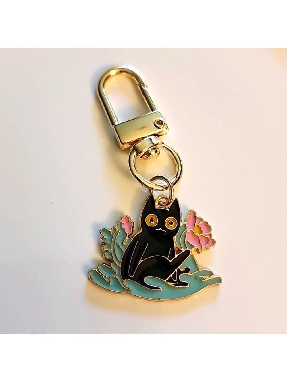 Mischievous CAT  ZIPPER Pull purse charm   Charm bracelet Lobster claw